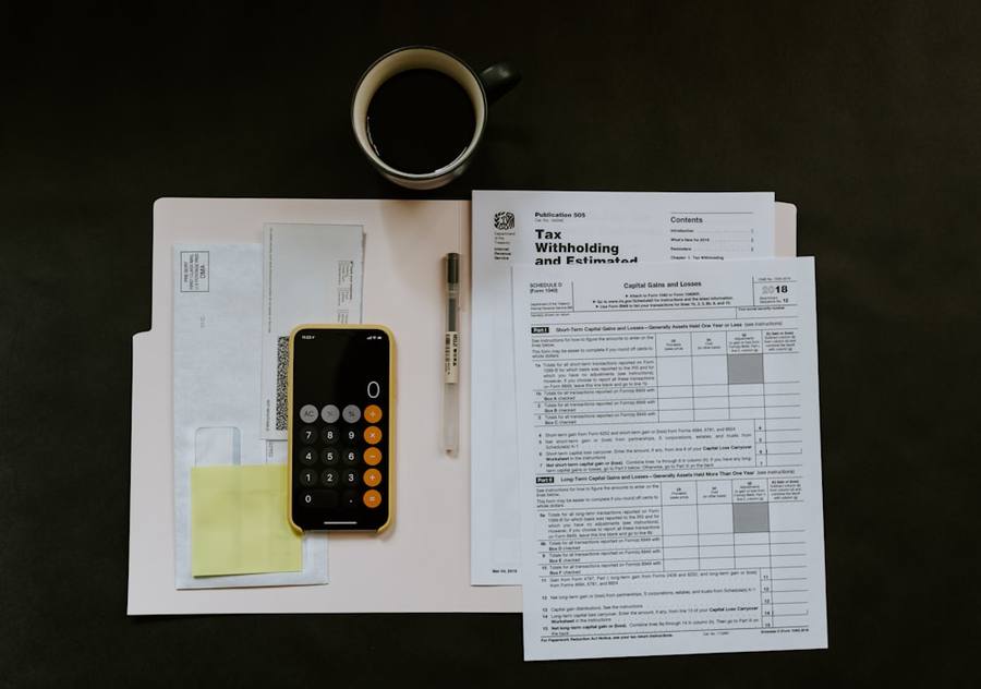 Accounting documents on a desk